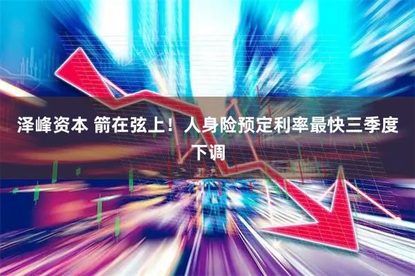 泽峰资本 箭在弦上！人身险预定利率最快三季度下调